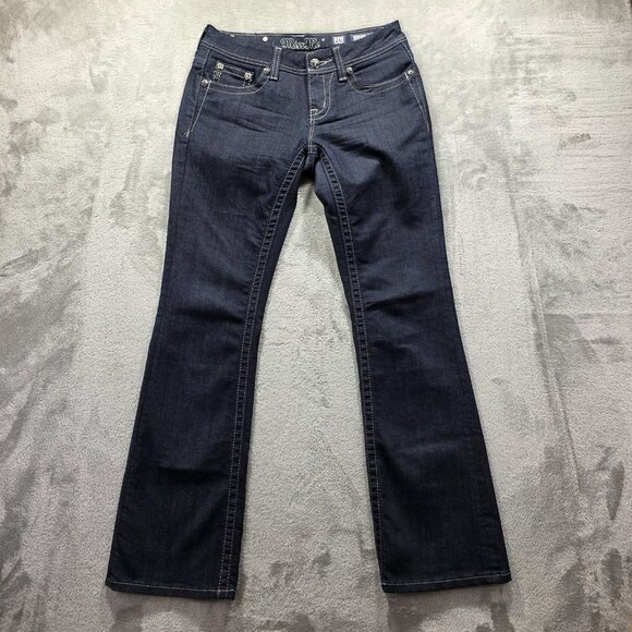 Miss Me Jeans Womens 26 Dark Wash Easy Boot Sequin Pockets Embellished JE5731EZR - Picture 1 of 11